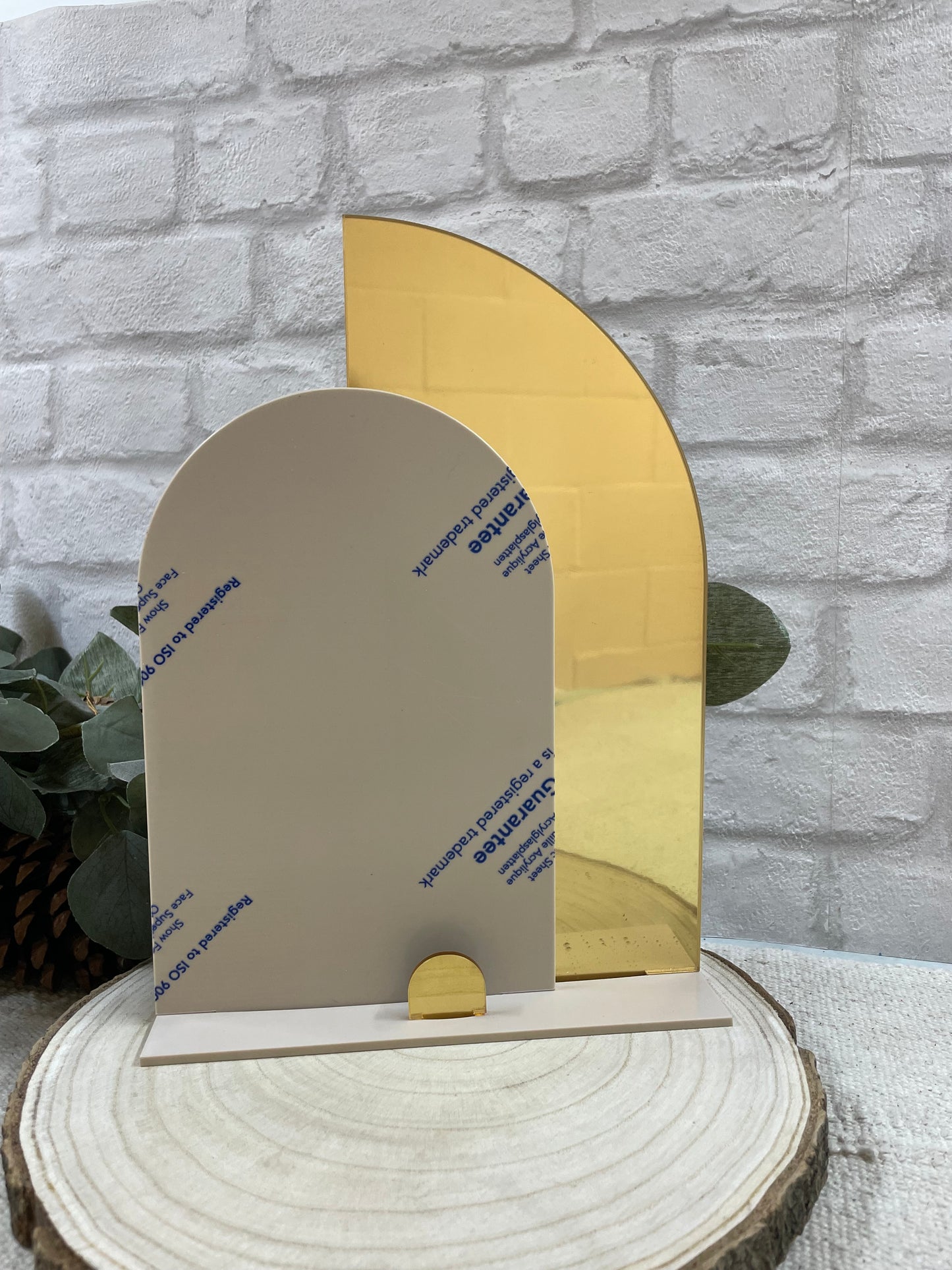 Double Sign Blank Table Plaque. Perfect For Social Media Sign