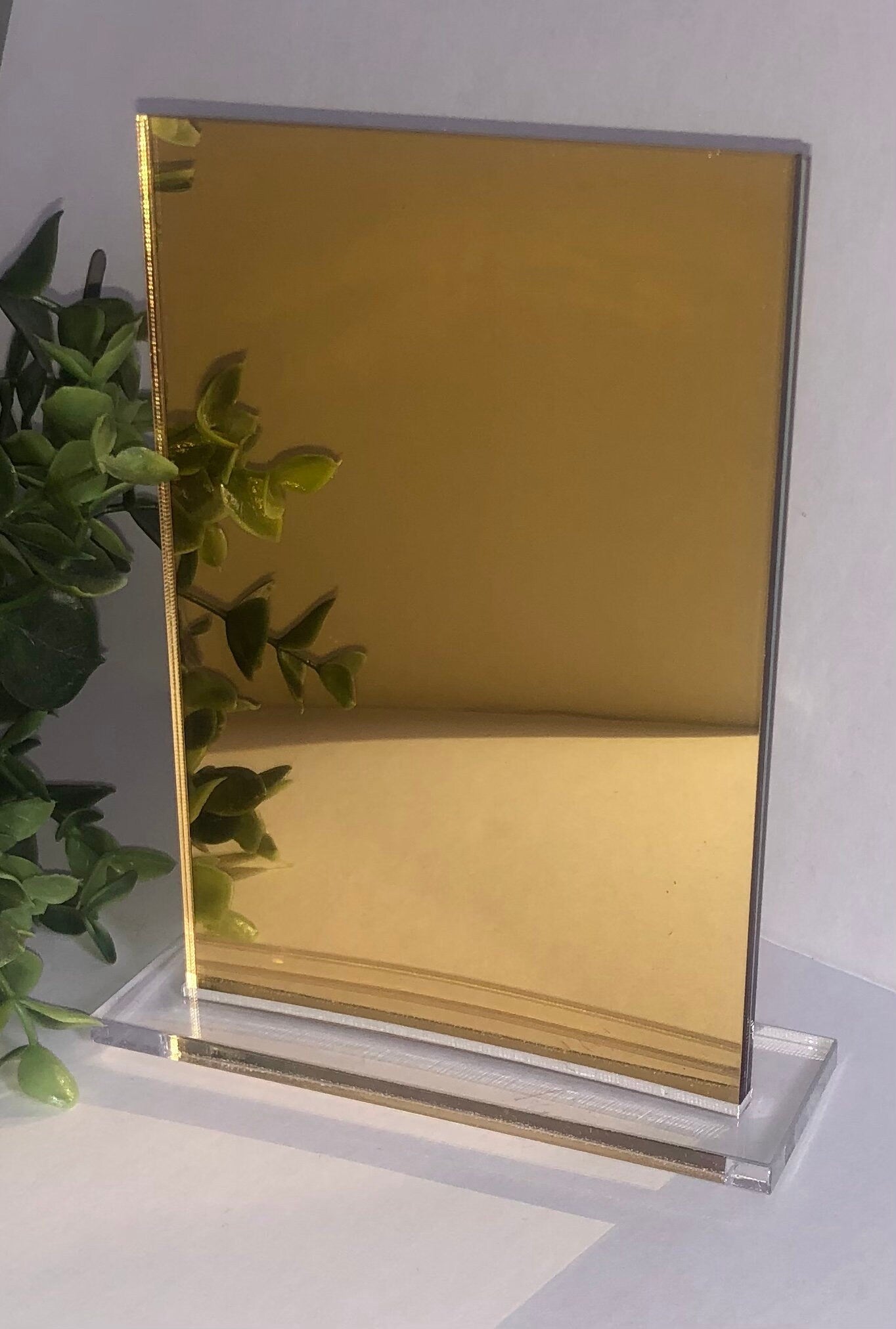 Beautiful Acrylic Plaque & Stand Blank. Perfect For weddings, Birthdays, etc. Rose Gold and Gold available single or double sided.