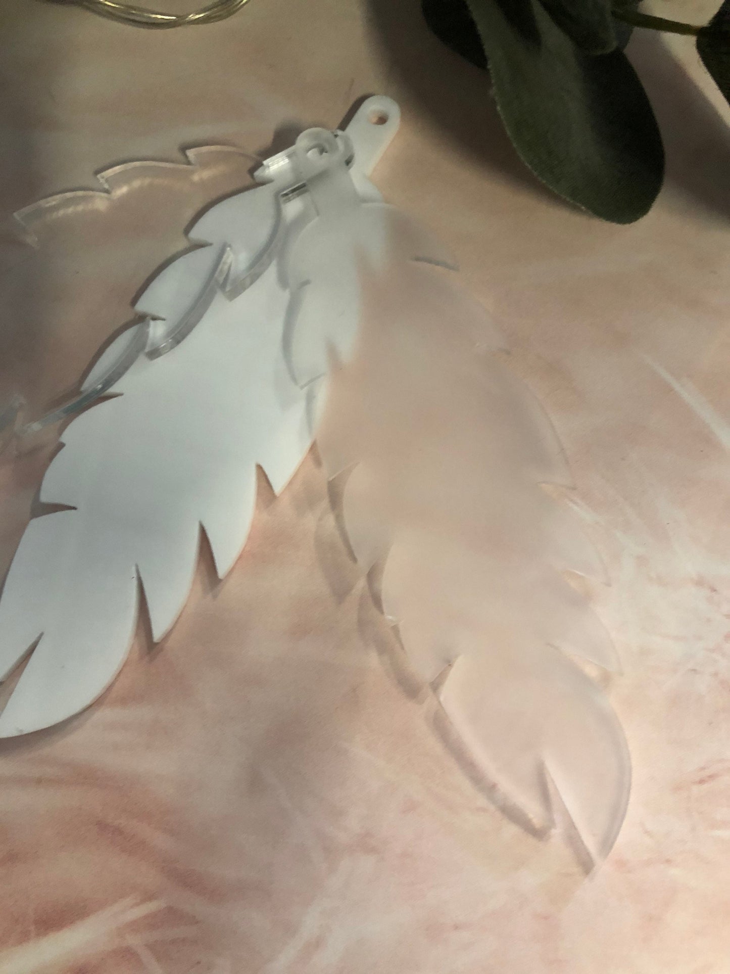 Acrylic Christmas Blank Memorial Feather Tribute Bauble Shape Ready To Personalise